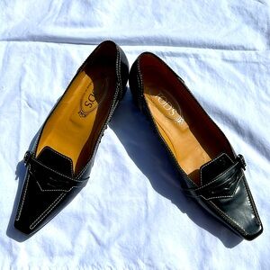 New. Tod’s Black Heeled Pumps. size 38/ 8